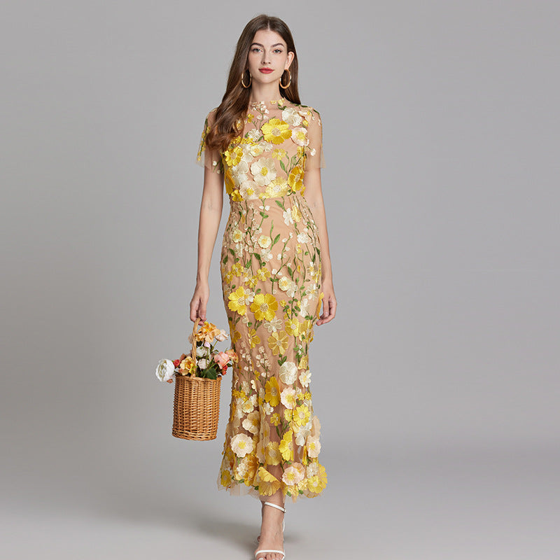 Women’s Floral Bodycon Midi Dress Elegant Summer Style 9