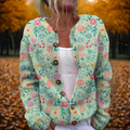 Women’s Floral Cardigan Soft Knit Open-Front Design 0