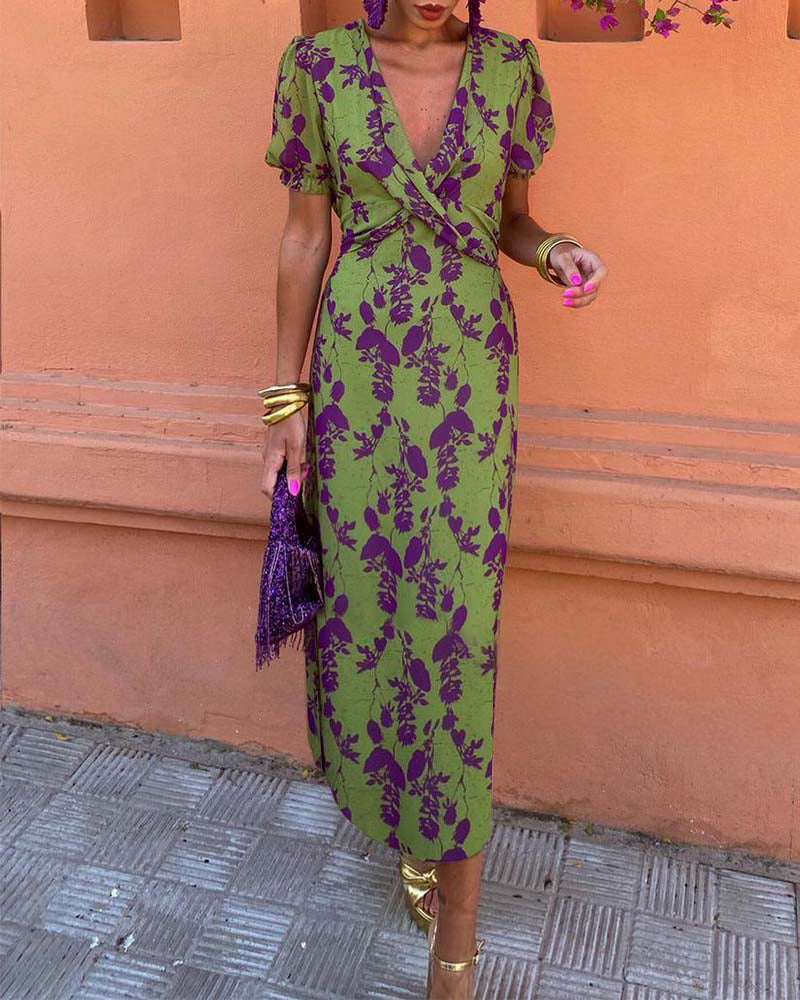 Women’s Floral Dress Elegant Design for Weddings and Special Occasions 0