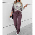 Women’s Floral Lounge Set Relaxed Fit Two-Piece Loungewear 0