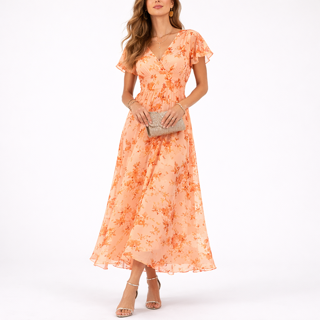 Women’s Floral Maxi Dress Elegant Flowing Design for Summer 0