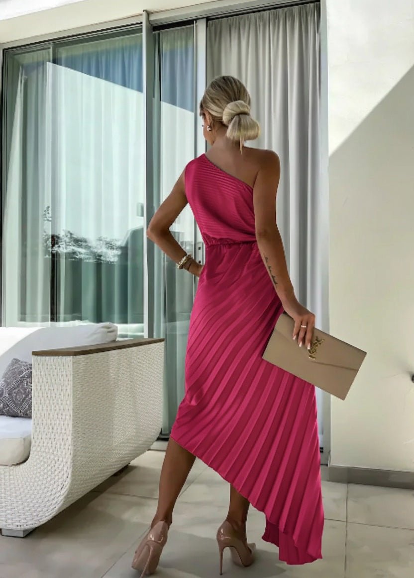 Women’s Floral Maxi Dress Elegant One Shoulder Design 1