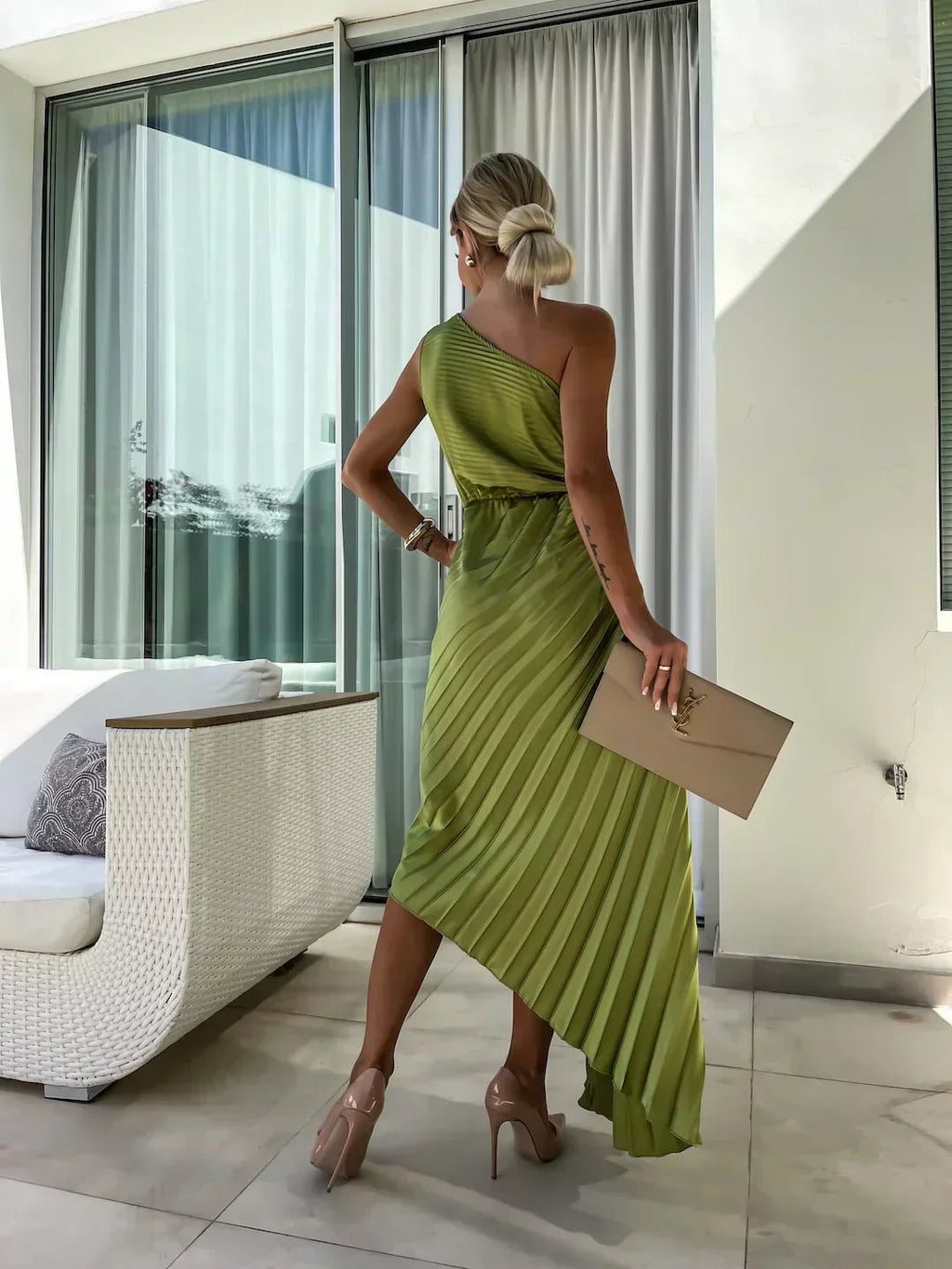 Women’s Floral Maxi Dress Elegant One Shoulder Design 3