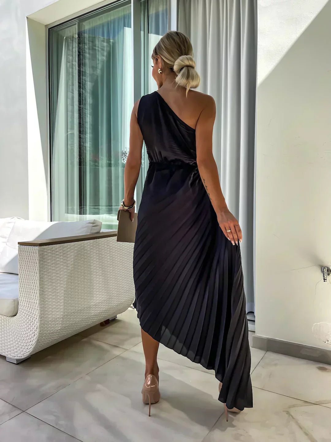 Women’s Floral Maxi Dress Elegant One Shoulder Design 5