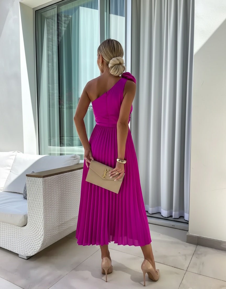 Women’s Floral Maxi Dress Elegant One Shoulder Design 7
