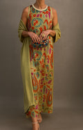 Women’s Floral Maxi Dress Elegant Sleeveless Design with Matching Shawl 0