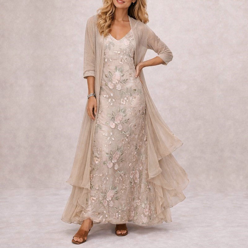 Women’s Floral Maxi Dress Elegant V-Neck Design 2