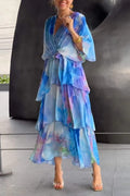 Women’s Floral Maxi Dress Lightweight Chiffon Design 0