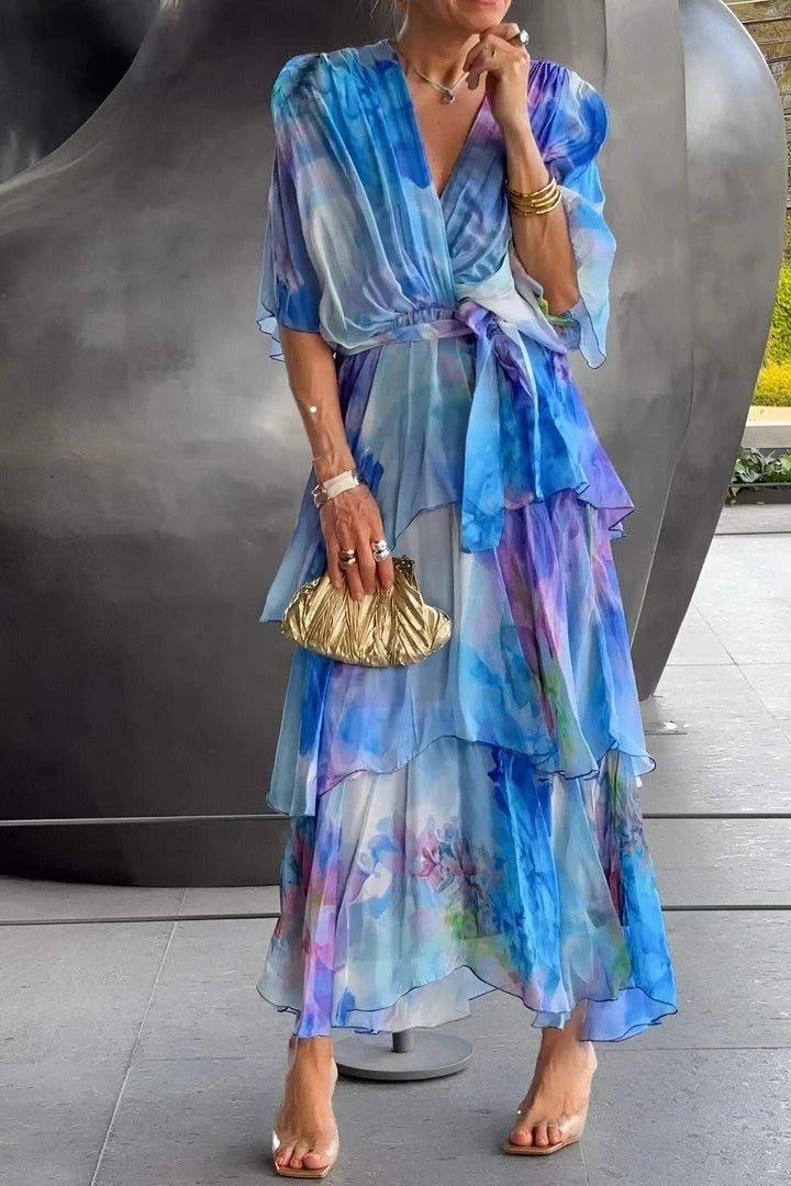 Women’s Floral Maxi Dress Lightweight Chiffon Design 3