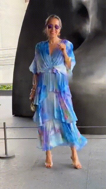 Women’s Floral Maxi Dress Lightweight Chiffon Design 4