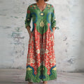 Women’s Floral Maxi Dress V-Neck Bohemian Style 0