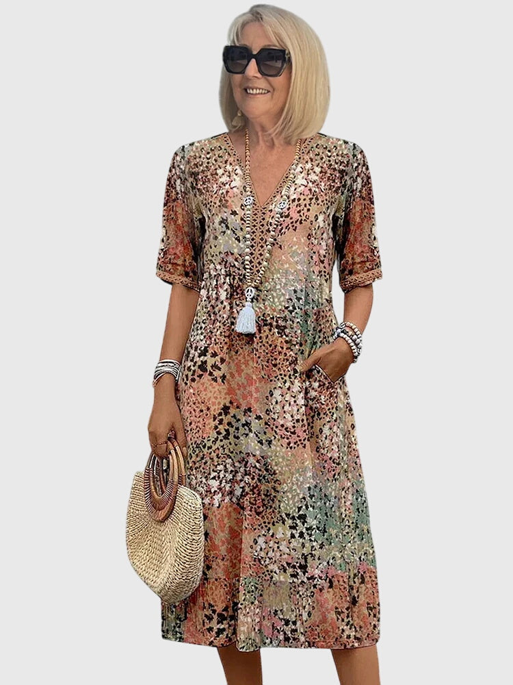 Women’s Floral Midi Dress Elegant Design for Summer Occasions 0