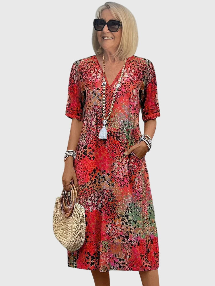 Women’s Floral Midi Dress Elegant Design for Summer Occasions 1