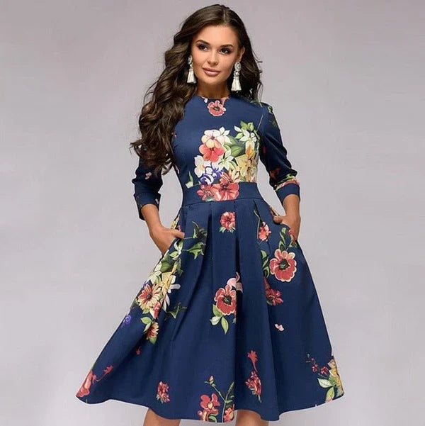 Women’s Floral Midi Dress Flowing Elegance for Summer Style 2