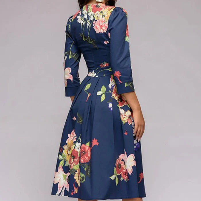 Women’s Floral Midi Dress Flowing Elegance for Summer Style 3