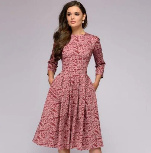 Women’s Floral Midi Dress Flowing Elegance for Summer Style 4