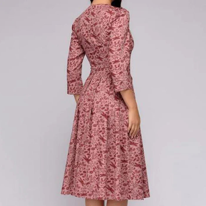 Women’s Floral Midi Dress Flowing Elegance for Summer Style 5