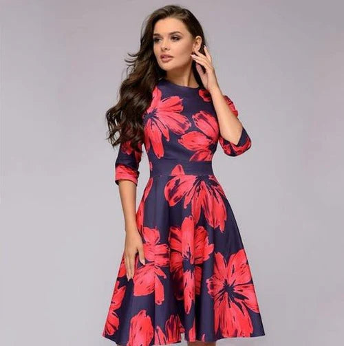 Women’s Floral Midi Dress Flowing Elegance for Summer Style 8
