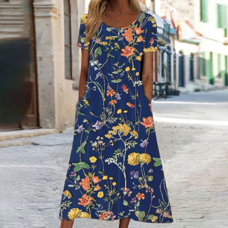 Women’s Floral Midi Dress Lightweight Relaxed Fit for Summer 1