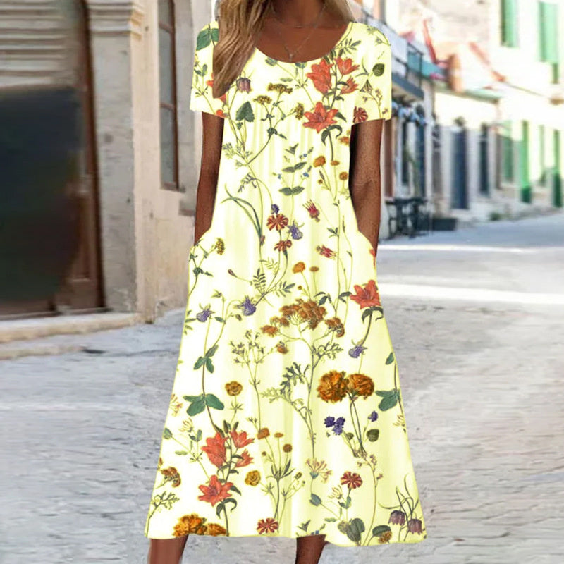 Women’s Floral Midi Dress Lightweight Relaxed Fit for Summer 3