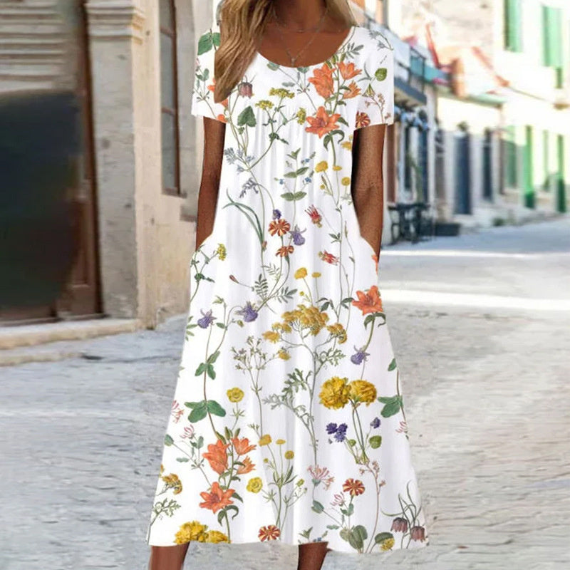 Women’s Floral Midi Dress Lightweight Relaxed Fit for Summer 4