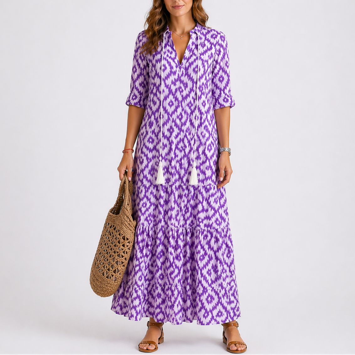 Women’s Floral Midi Dress Lightweight Summer Style 3