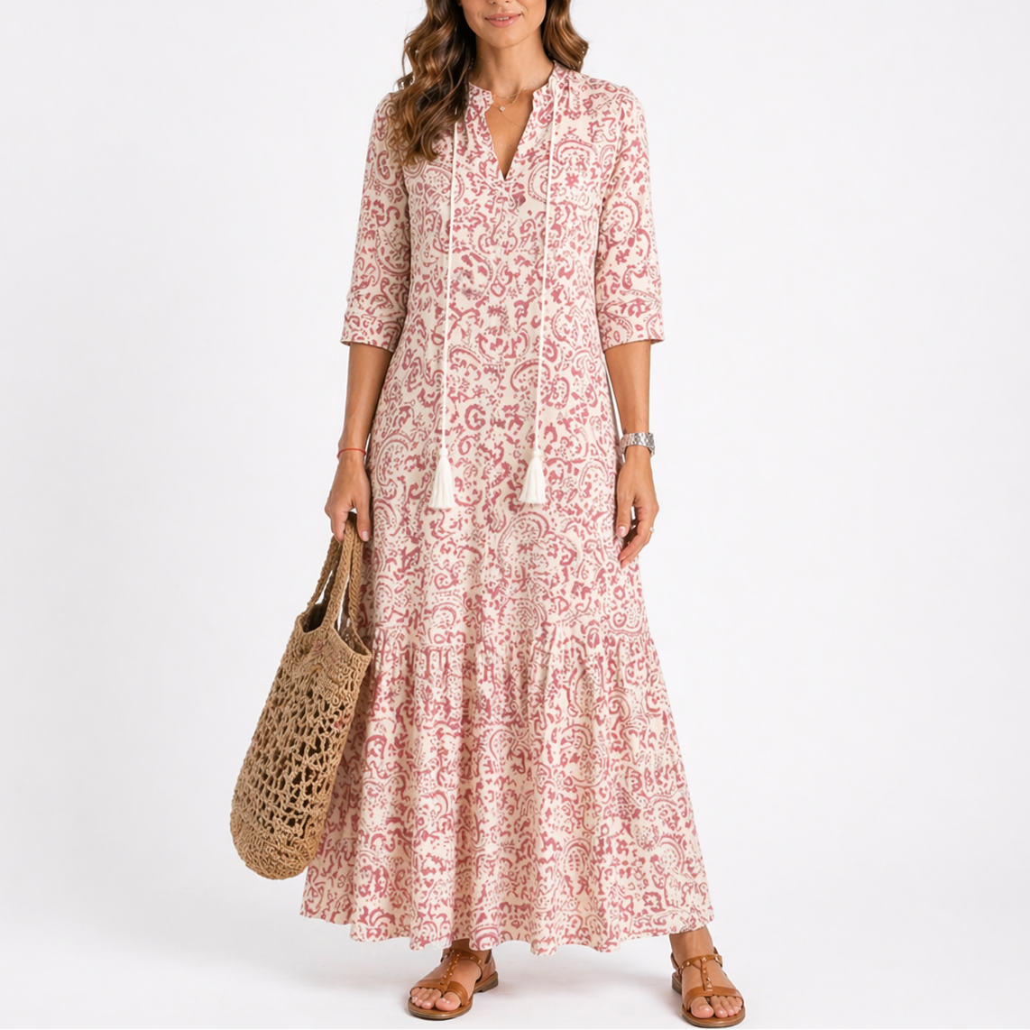 Women’s Floral Midi Dress Lightweight Summer Style 4