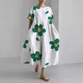 Women’s Floral Midi Dress Relaxed Fit Summer Style 0