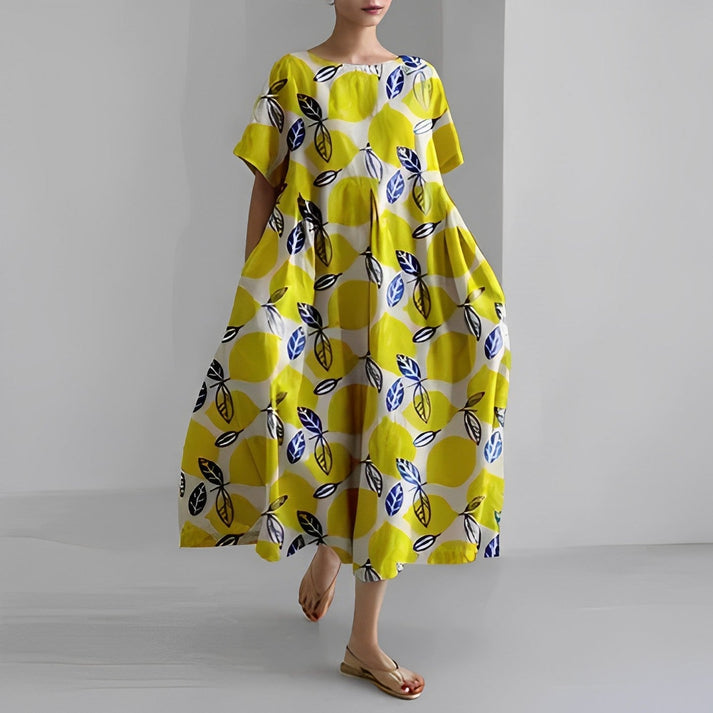 Women’s Floral Midi Dress Relaxed Fit Summer Style 2