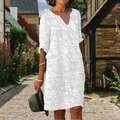 Women’s Floral Midi Dress Relaxed Fit for Summer Outings 0