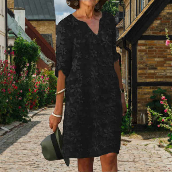 Women’s Floral Midi Dress Relaxed Fit for Summer Outings 1