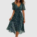 Women’s Floral Midi Dress V-Neck Design for Casual Outings 0