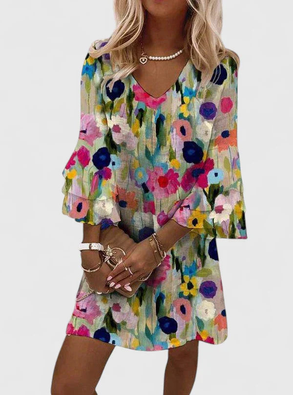 Women’s Floral Mini Dress Elegant Summer Style 0