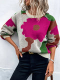 Women’s Floral Print Pullover Sweater Cozy Seasonal Style 0