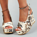 Women’s Floral Wedge Sandals Casual Spring Style 0