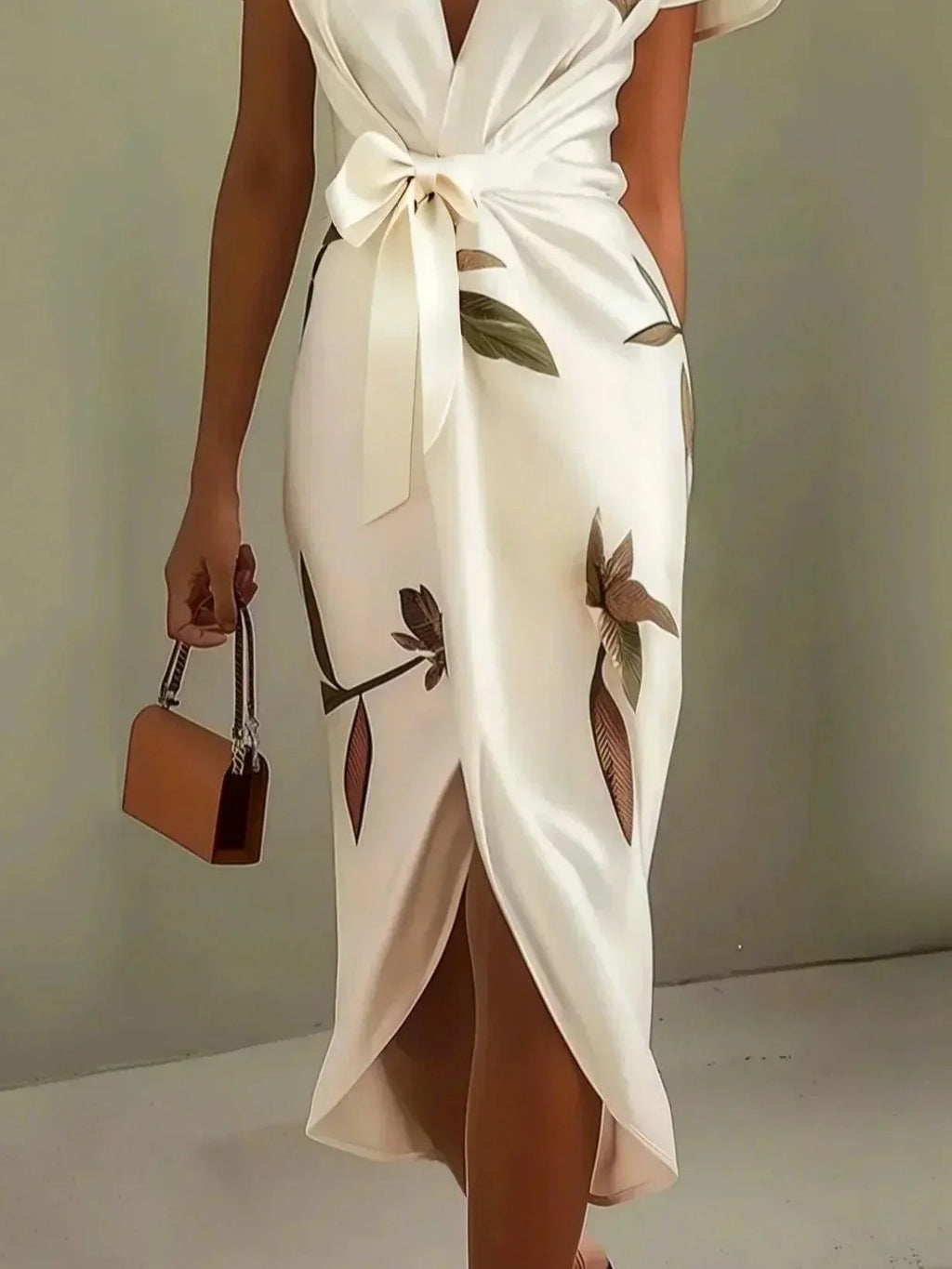 Women’s Floral Wrap Midi Dress Elegant Summer Style 4