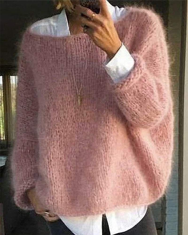 Women’s Fluffy Knitted Sweater Smart-Casual Style 0