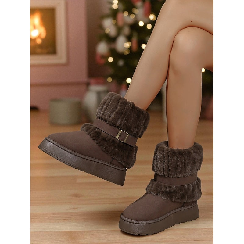 Women’s Fur-Trimmed Snow Boots Stylish Design for Winter Comfort 2