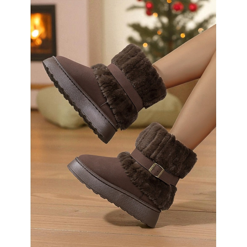 Women’s Fur-Trimmed Snow Boots Stylish Design for Winter Comfort 3