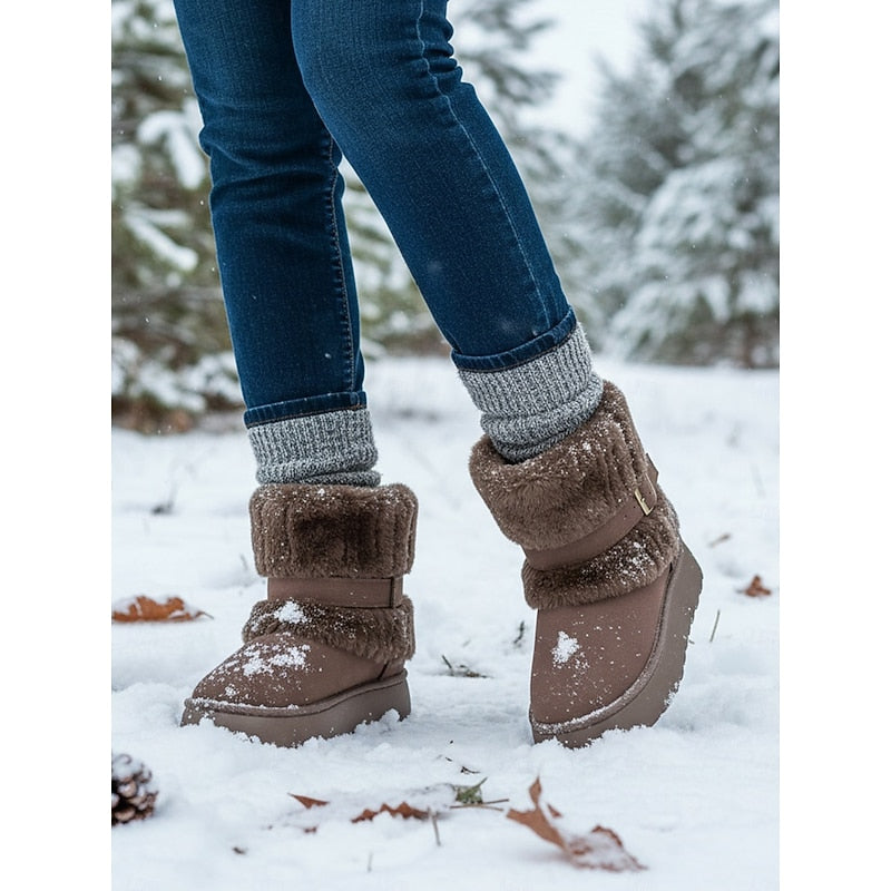 Women’s Fur-Trimmed Snow Boots Stylish Design for Winter Comfort 5