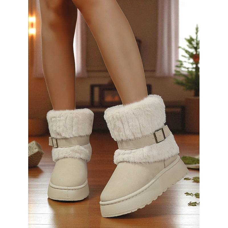 Women’s Fur-Trimmed Snow Boots Stylish Design for Winter Comfort 7
