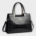 Women’s Glossy Crocodile Pattern Handbag Elegant and Versatile Design 0