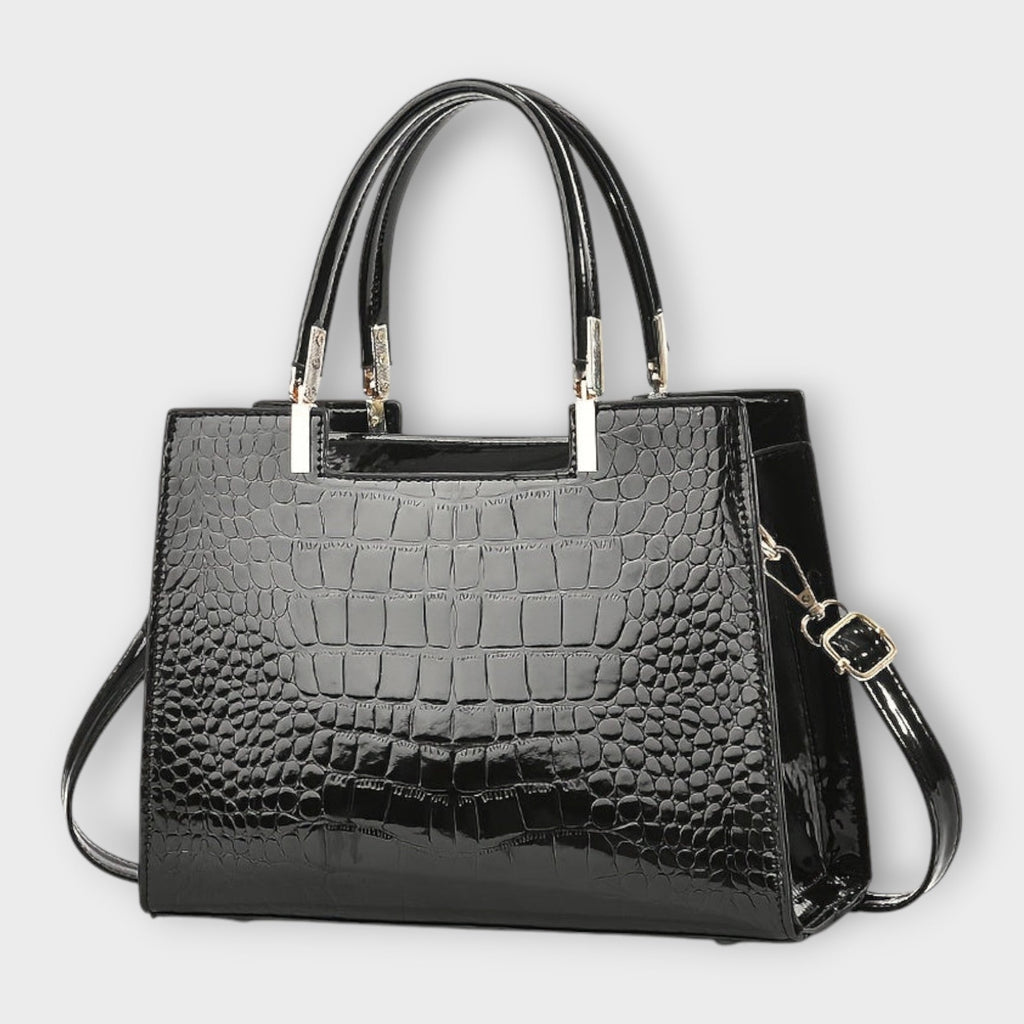 Women’s Glossy Crocodile Pattern Handbag Elegant and Versatile Design 1