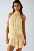 Women’s Halter Neck Mini Dress with Ruffle Details for Cocktail Events 0