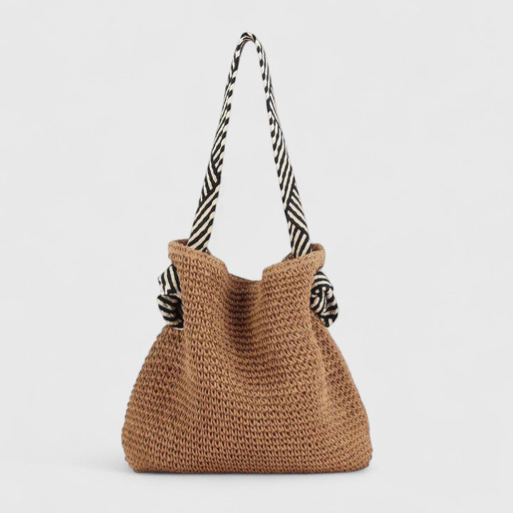 Women’s Handwoven Boho Tote Bag with Statement Straps 0