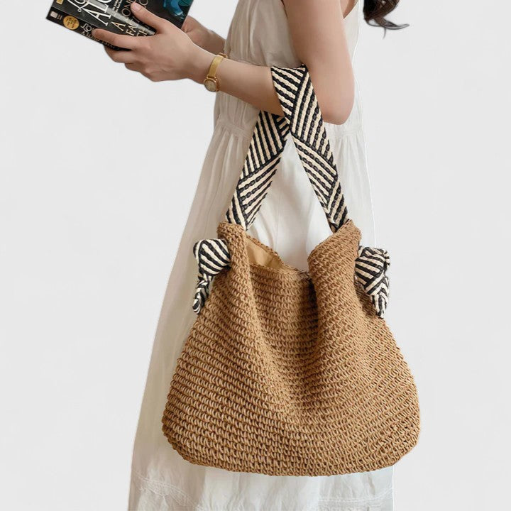 Women’s Handwoven Boho Tote Bag with Statement Straps 1