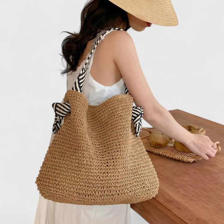Women’s Handwoven Boho Tote Bag with Statement Straps 2