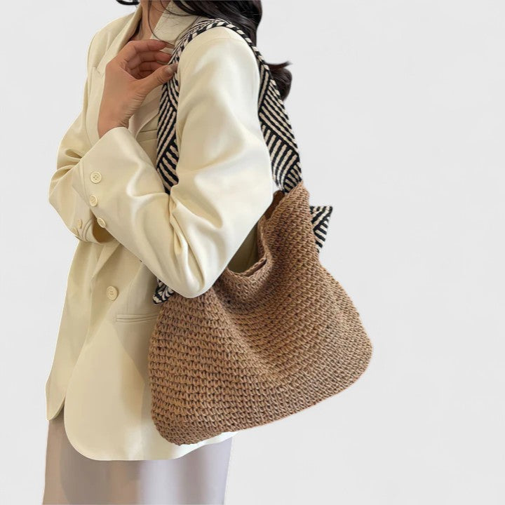 Women’s Handwoven Boho Tote Bag with Statement Straps 3