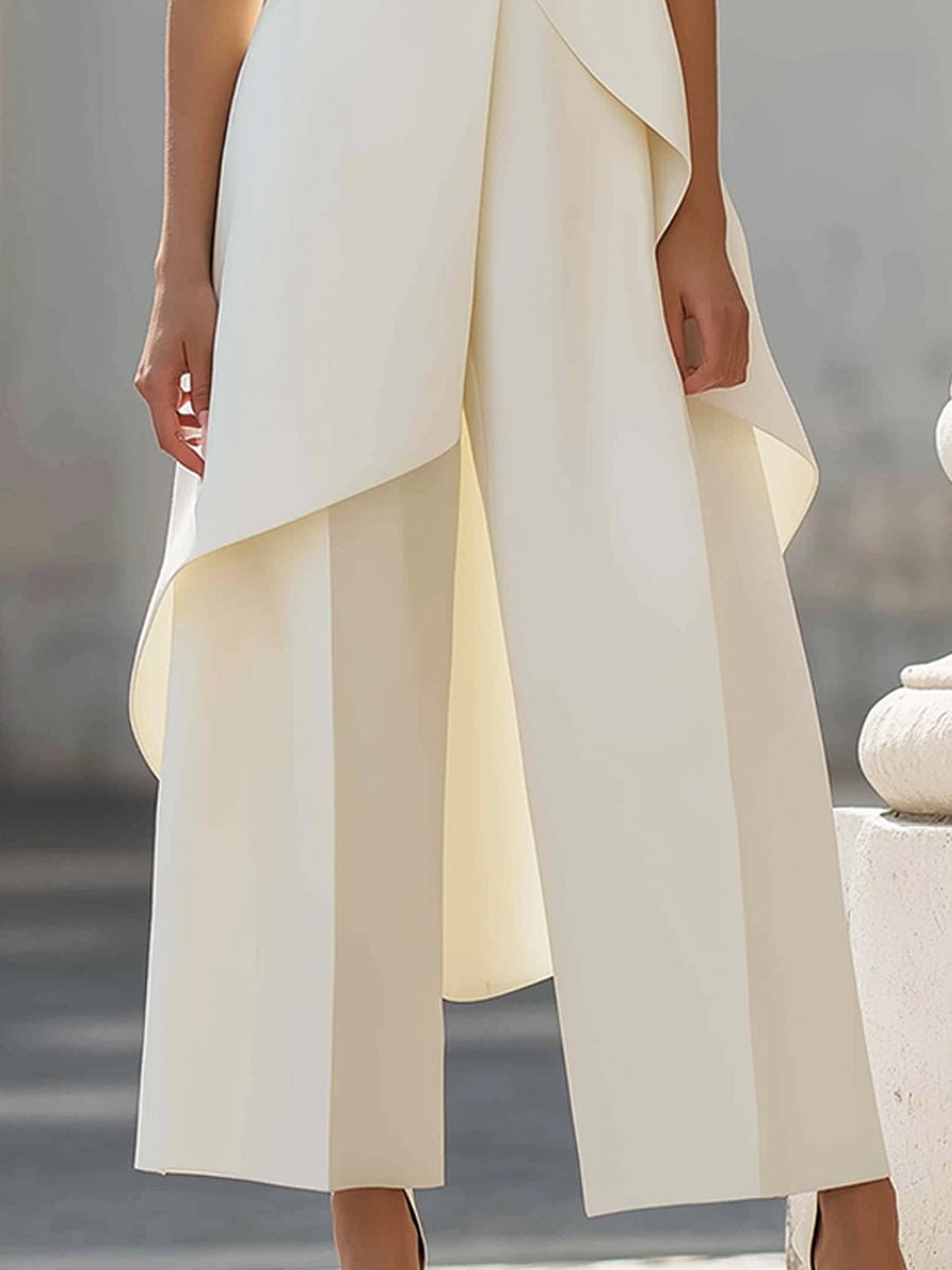 Women’s High-Neck Sleeveless Trouser Set Asymmetric Design 2