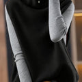 Women’s High-Neck Sleeveless Vest Relaxed Fit Layering Piece 0